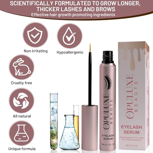 Eyelash Growth Serum - Vegan & Organic Formula for Thicker Lashes
