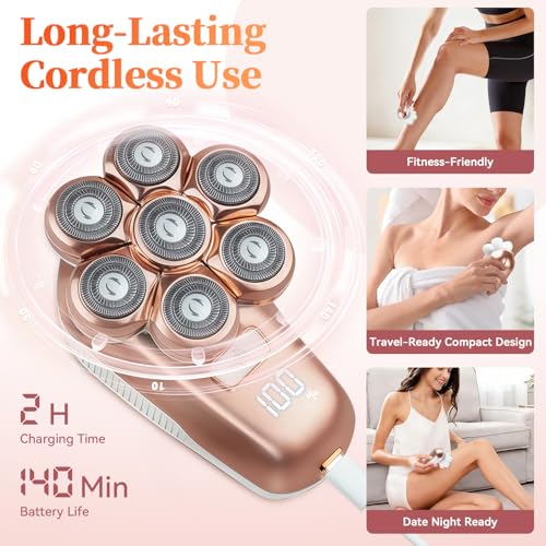 Women’s 5-in-1 Waterproof Electric Shaver with Magnetic Head & LED Display