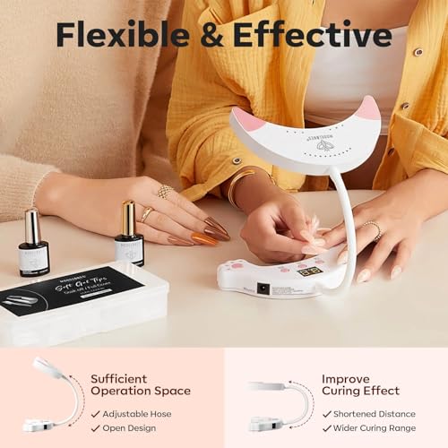 Modelones 48W UV LED Nail Lamp with Gooseneck & 3 Timers