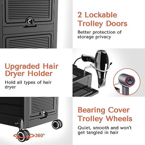 6-Drawer Lockable Salon Trolley with Wheels