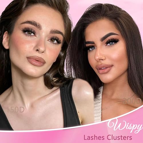 Lash Clusters Kit 150D+200D Eyelash Extensions 12-20mm with Bond & Seal