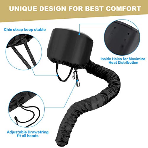 Bonnet Hood Hair Dryer Attachment - Adjustable Soft Dryer Bonnet Cap