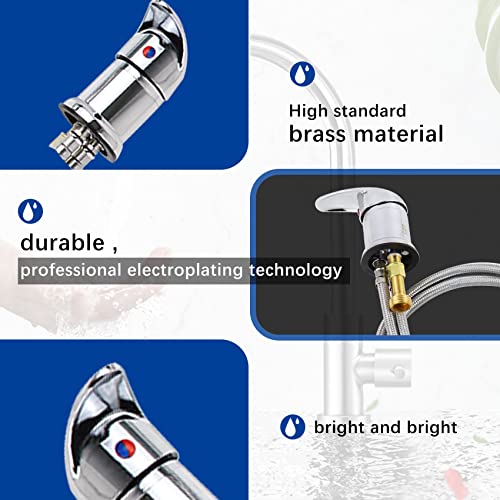 Salon Shampoo Bowl Faucet with Vacuum Breaker & Sprayer Hose Kit