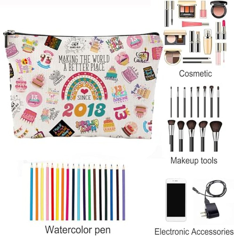 2013 Inspired Makeup Bag - Cosmetic Travel Pouch & Birthday Gift