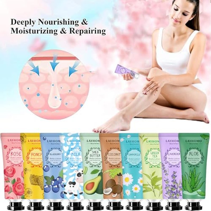 20 Pack Travel Size Body Lotion with Shea Butter & Natural Fragrance