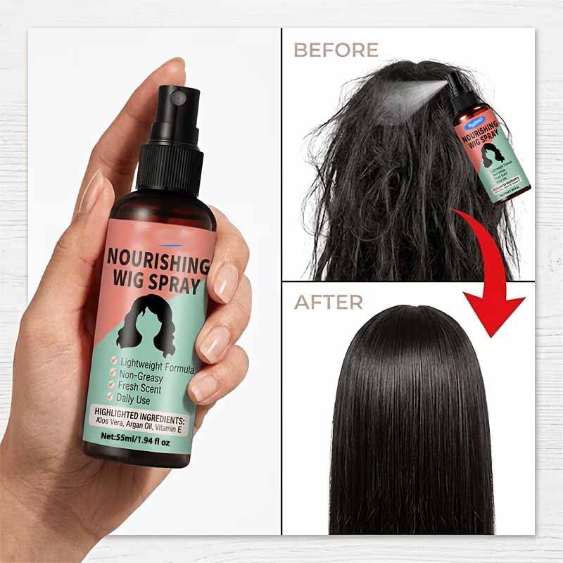 No-Rinse Wig Spray for Frizz Control & Shine - 55ml Leave-In Conditioner