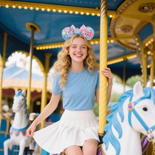 Princess Mouse Ears Headband with Sequin Bow - Sparkle Accessories
