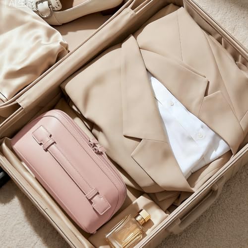 Large Capacity Waterproof Makeup Bag for Women - Flat Open