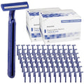 McKesson Disposable Razors [100 Count] ? Twin Blade Bulk Shaving Razors for Men & Women, Stainless Steel, Blue, Single-Use for Medical Clinics, Tattoo, Travel, Camping & Salon Care
