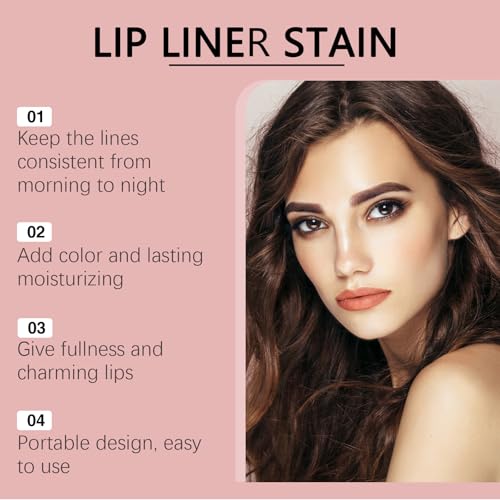 Petansy 3-Color Peel Off Lip Stain Tattoo Set, Waterproof Matte Lip Liner, Removable Lip Color, 1 Pack of 3