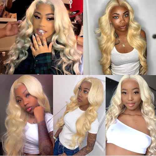 613 Lace Front Wigs Human Hair 13x1 Blonde Lace Front Wigs Human Hair 613 Blonde Wig Human Hair for Women Pre Plucked with Baby Hair Brazilian Blonde Body Wave Wigs 30inch