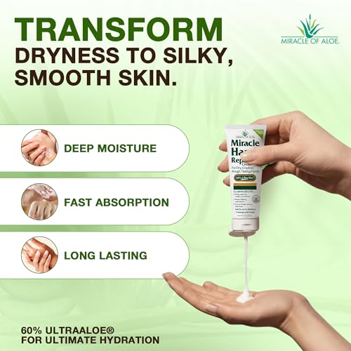 Miracle of Aloe Hand Repair Cream for Dry Cracked Hands - 1 oz, 3-Pack