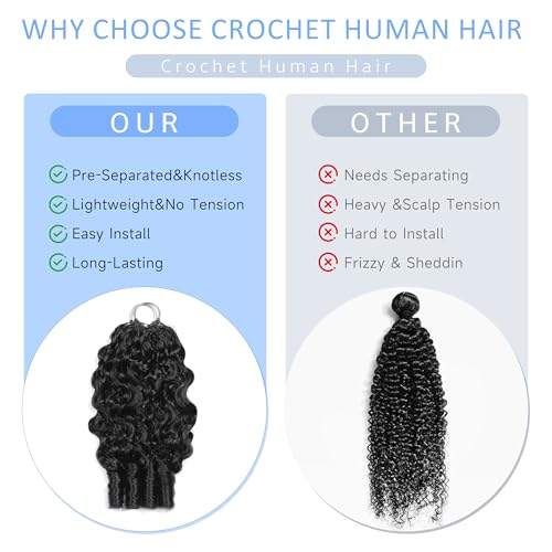 Feather Crochet Human Hair 18" Burmese Curly 125g