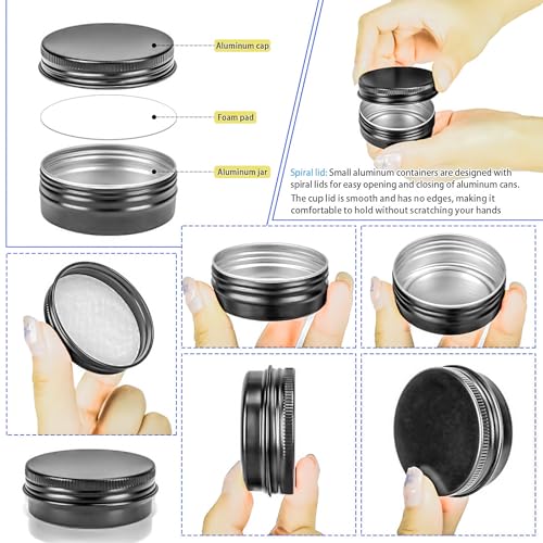 24-Pack 1oz Aluminum Tin Jars with Screw Lids