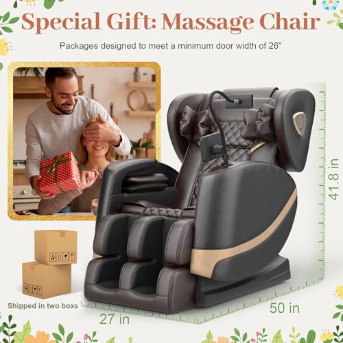 FURNIMAT Zero Gravity Massage Chair - 14 Shiatsu Rollers & 10 Airbags