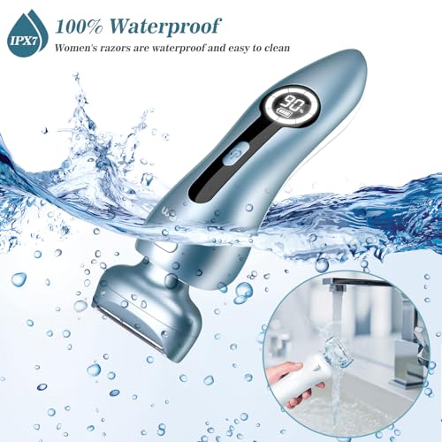 Electric Women's Shaver for Legs & Bikini Trimming - Rechargeable, Waterproof