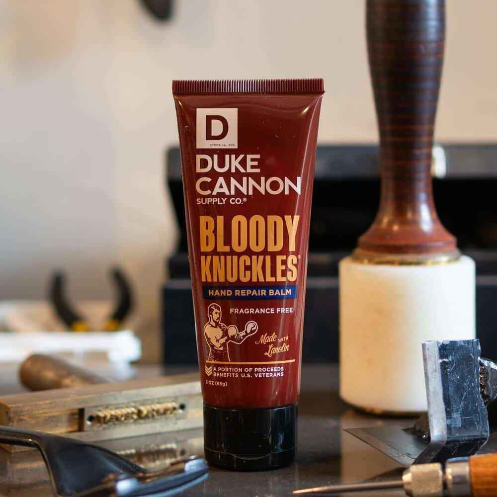 Duke Cannon Bloody Knuckles Hand Repair Balm - Travel Size Tube, 3 oz, Unscented, Non-Greasy Moisturizer for Dry, Cracked Hands (4 Pack)