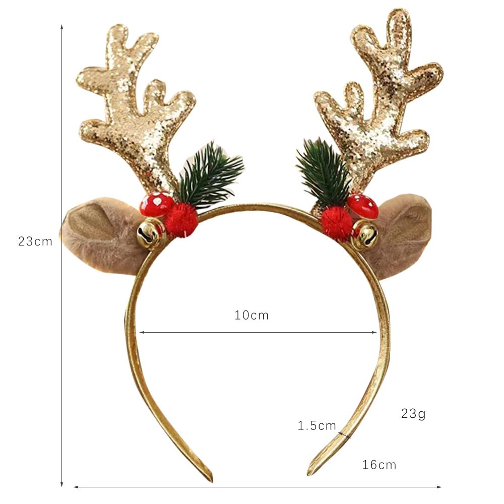 Christmas Headbands Christmas Reindeer Headbands Glitter Elk Antler Designs Headbands Christmas Antler Headbands Christmas Deer Ear Hair Bands Christmas Hair Accessories Christmas party headbands