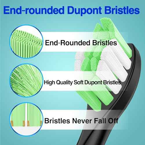 Fit for Sonicare Replacement Heads, Toothbrush Replacement Brush Heads Compatible with Philips Sonicare Click on Electric Toothbrush, 10 Pack, Black