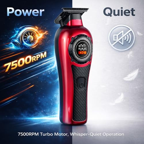 TARSHYRY Professional Barber Hair Clippers for Men, Rechargeable Hair Trimmer Kit for Home and Salon Grooming, High Power Low Noise,Ergonomic Design Electric Hair Trimmer