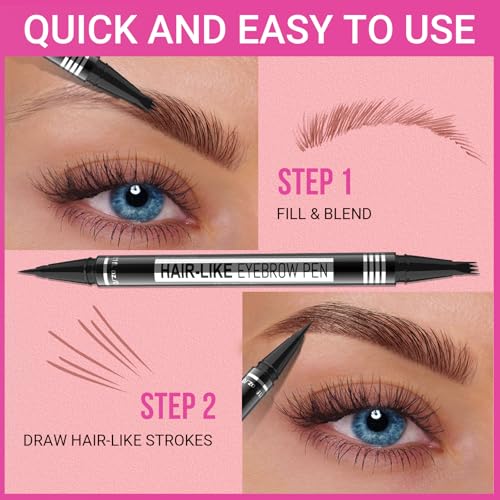 iMethod 2-in-1 Eyebrow Pen - Dark Brown, Waterproof