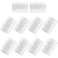 Pangda 10-Pack Clear Hair Comb Clips – 14-Tooth Bridal Veil Combs