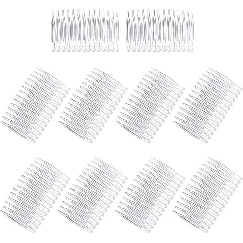 Pangda 10-Pack Clear Hair Comb Clips – 14-Tooth Bridal Veil Combs