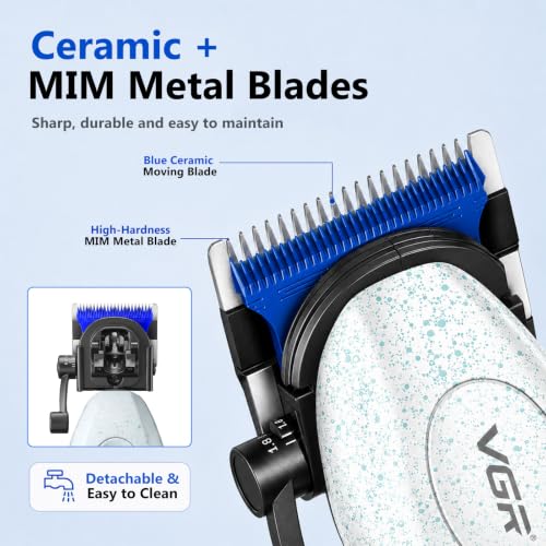 VGR 887C Professional Hair Clippers for Men - 6-Speed Cordless Clipper with Ceramic Blades