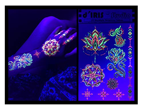 UV Glow Temporary Tattoos for Blacklight Parties