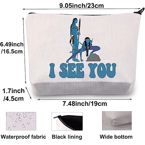 BWWKTOP Jake Sully Cosmetic Makeup Bag Neytiri Fans Gifts I See You Makeup Zipper Pouch Bag For Movie Fans (I SEE YOU)