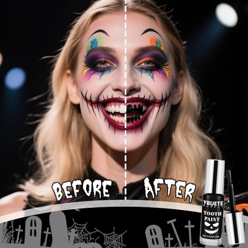 Professional Black Tooth Paint for Halloween Makeup & Cosplay