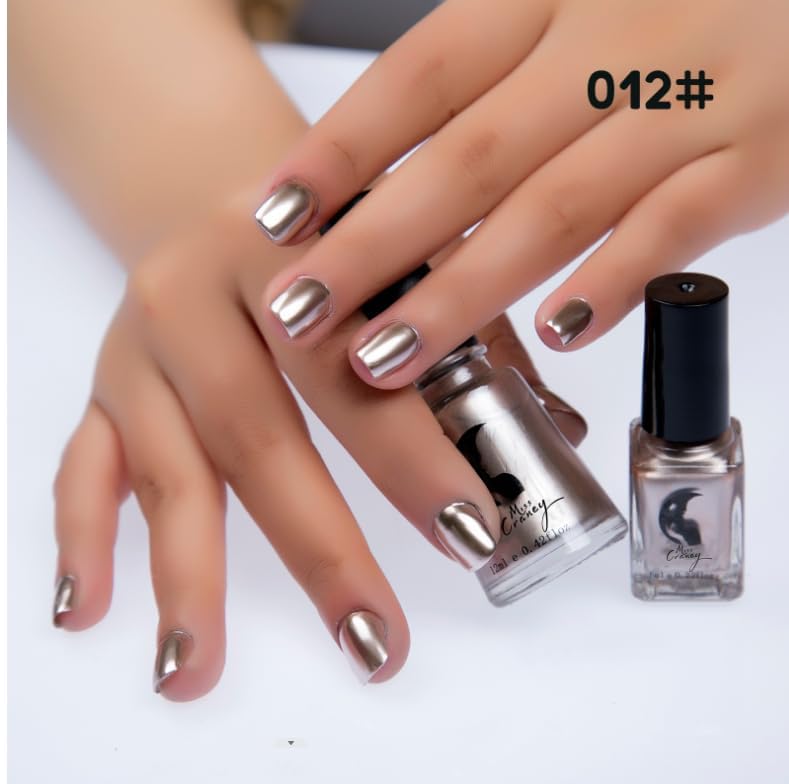 IMGDD Champagne Gold Metallic Mirror Nail Polish 12# 6ml Long-Lasting Quick Dry