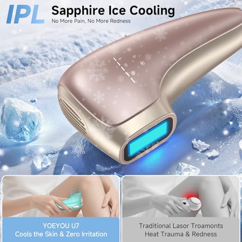 Sapphire Ice IPL Hair Removal Device - Pink, Painless, 5 Levels, Full Body Use