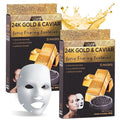 AZURE 24K Gold and Caviar Anti Aging Luxury Face Mask - Hydrating & Firming Facial Mask - Helps Reduce Wrinkles & Fine Lines with Hyaluronic Acid & Collagen - Skin Care Made in Korea - Pack of 10