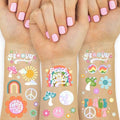 Rainbow Groovy Temporary Tattoos - 52 Designs Party Favors