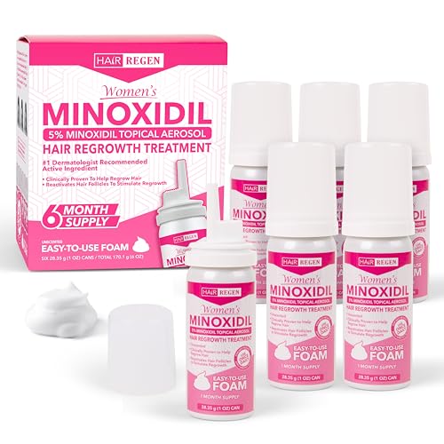 Hair Regen 5% Minoxidil Foam for Women - 6 Month Supply