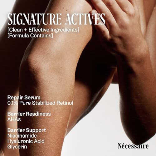 N?cessaire The Body Retinol - Firming Repair Serum + Retinol Body Lotion For Women & Men. Wrinkle + Line Prevention. 0.1% Pure + 10% AHA Crepey Skin Treatment. 5.1 oz