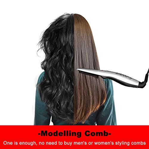 DDONG Quick Electric Heated Beard Straightener, Travel Portable Styling Iron for Men