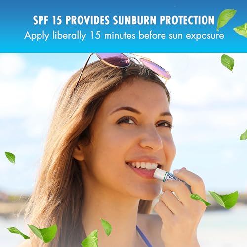 Natural Ice Original Medicated Lip Balm, Hydrating Lip Care for Dry, Chapped Lips, Moisturizing Formula with SPF 15 Helps Prevent Sunburn, Protection for Smooth, Soft Lips (Pack of 48)