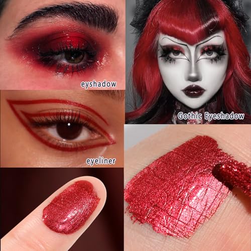 Liquid Red Metallic Eyeshadow - Long Lasting Waterproof