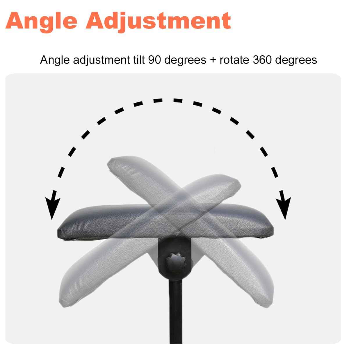 Tattoo Armrest With Tray, Tattoo Arm Rest Foldable Tattoo Tripod Black Leather Pad Height Adjustable and Tilt for Tattoo Artist (Orange)