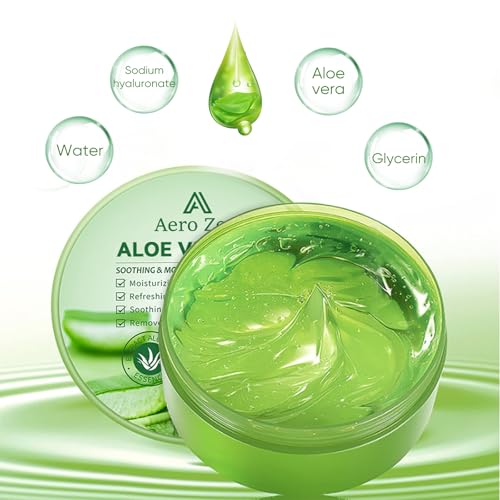 Organic Aloe Vera Gel for Face & Body Made within 12 Hours of Harvest, 98% Pure Aloe Vera Gel for Skin,Scalp,& Hair, Soothing Aloe Face Moisturizer,Multipurpose Skin Care£¨10oz£©