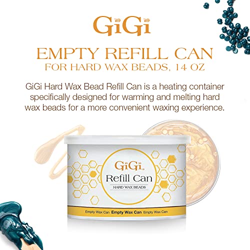 GiGi Soothing Azulene Hard Wax Beads & Refill Can 14 oz, Large Wax Sticks Applicators, 100 pcs ? All-in-One Hair Removal for Sensitive Skin, Waxing Kit for Women