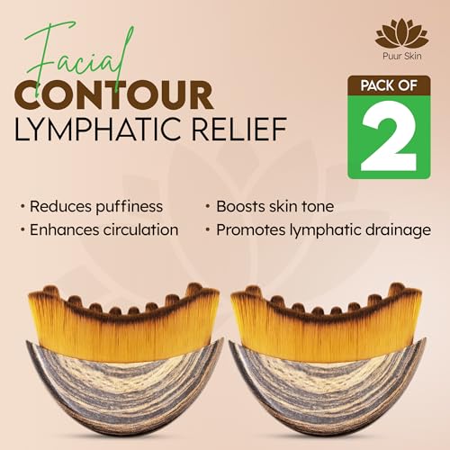 Lymphatic Contour Face Brush Set of 2 - Jawline Sculpting