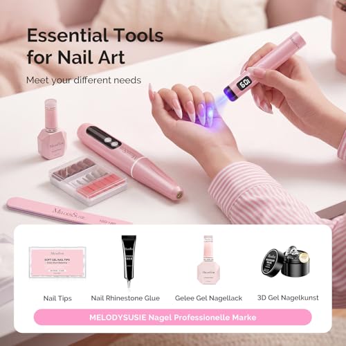 MelodySusie PC90G Cordless Nail Drill & UV Lamp Starter Kit
