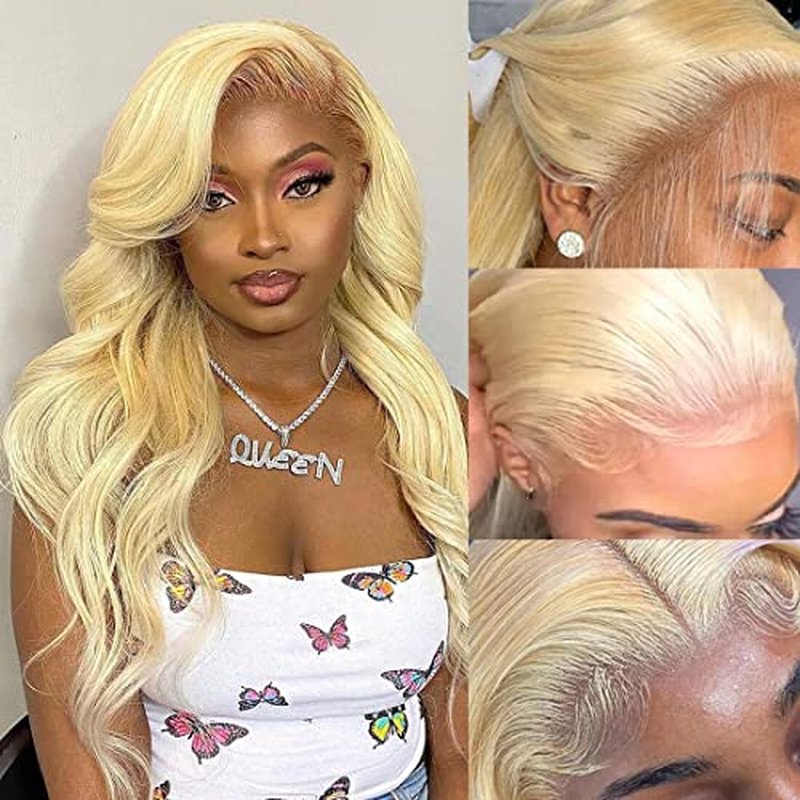 613 Blonde Lace Front Wig Human Hair 13x6 Body Wave 26 Inch
