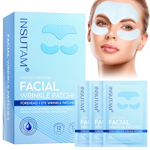 Forehead Wrinkle Patches for Anti-wrinkles: Overnight Face Wrinkles Patches to Lift Smile Lines for Women (BLUE)