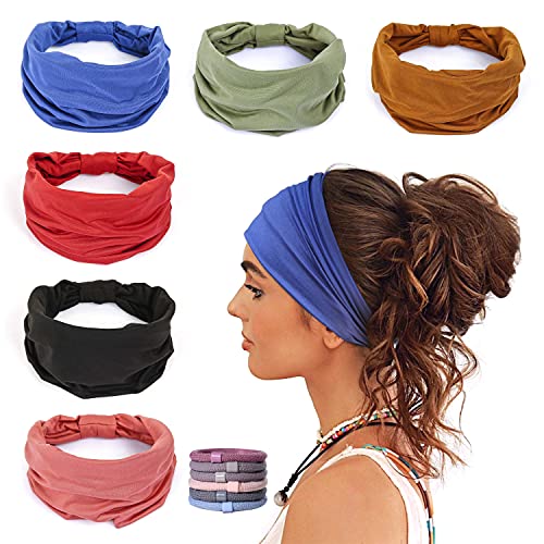 GiLi 6 Pack Wide Headbands for Women Non Slip Yoga Running Sports
