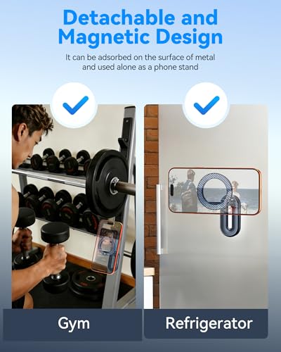 MagSafe Car Mount with 89LBS Suction Base & Detachable Magnetic Head