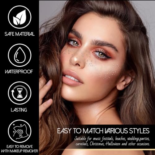 Silver Glitter Face & Body Stickers - Waterproof Festival Jewels